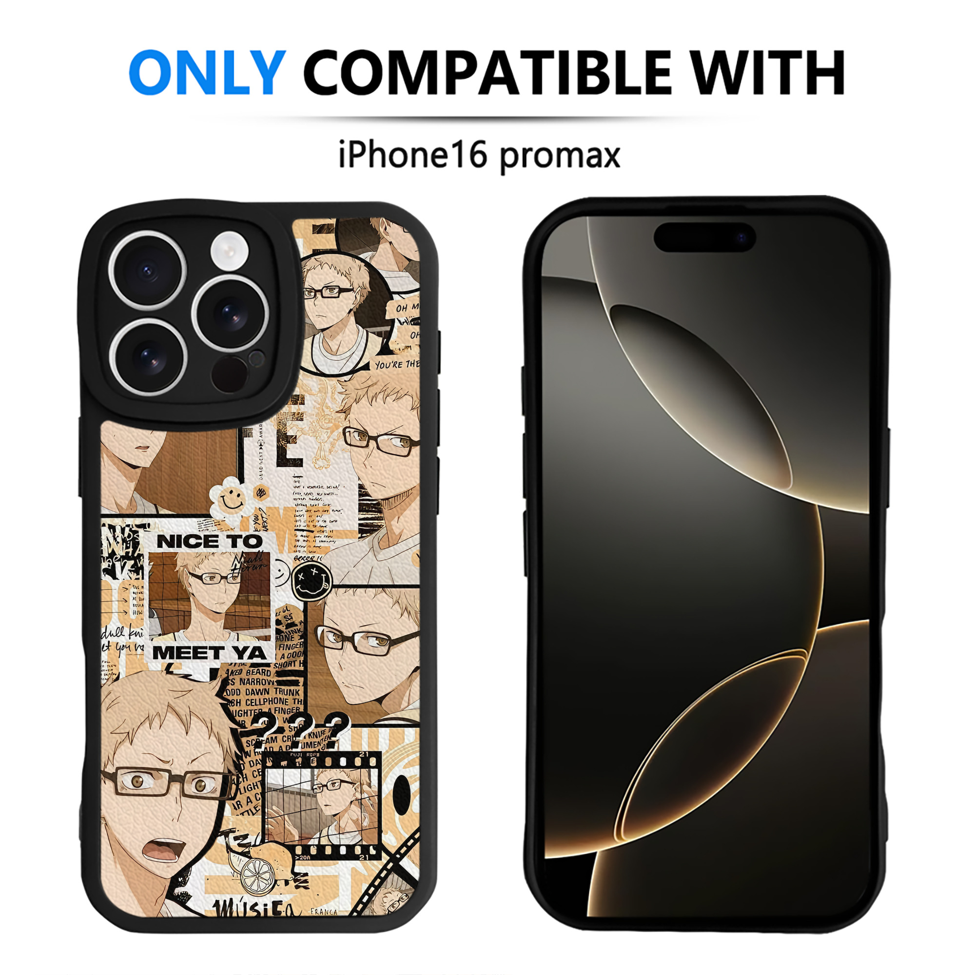 （画像用） ハイキュー!! Haikyu!! 【iPhone 16シリーズ対応】シリコンスマホケース（レザー調） 材質：シリコン